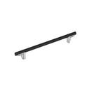 8-13/16 in. Center-to-Center Cabinet Pull in Matte Black/Polished Chrome