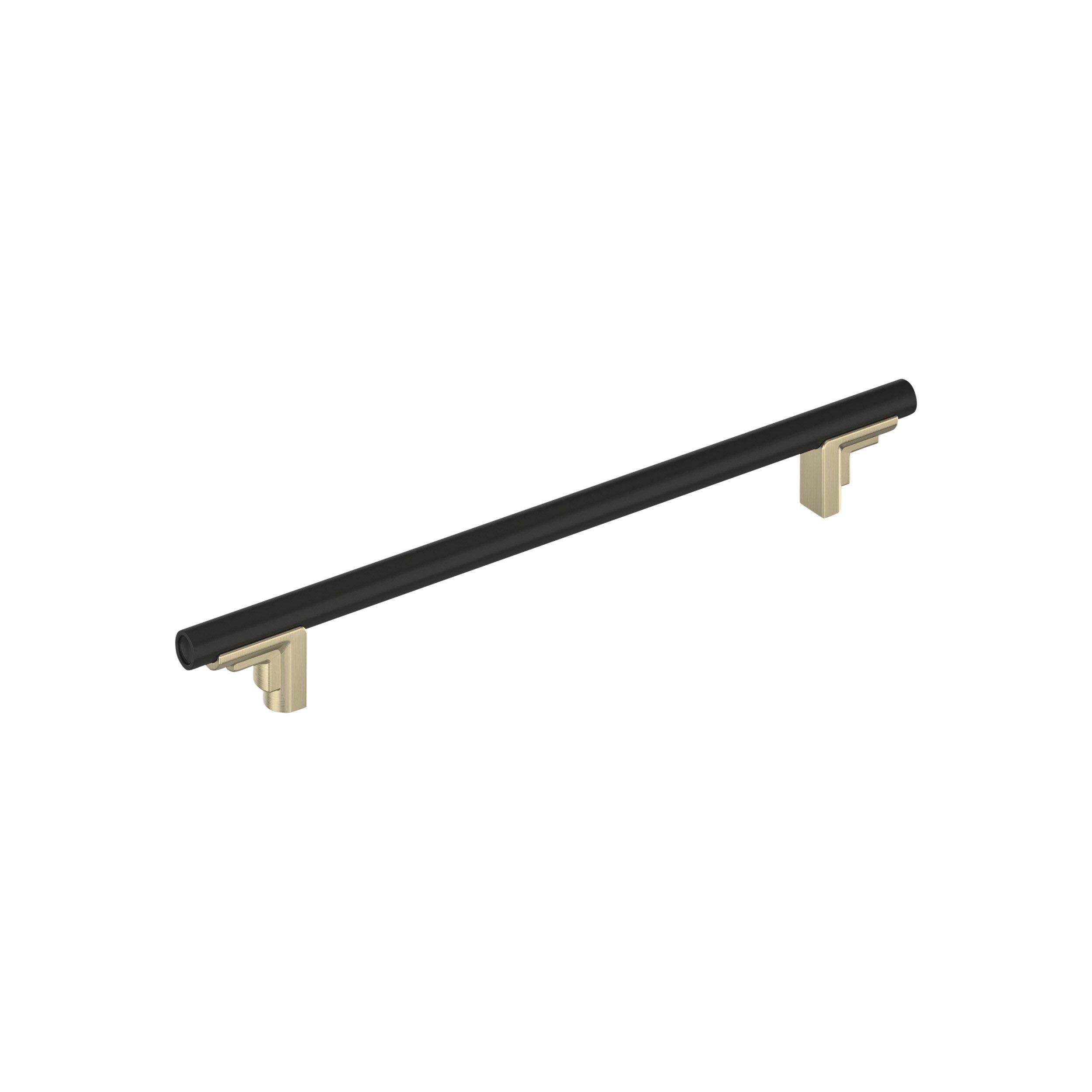 Signature Hardware Matte Black 8-13/16 in. Center-to-Center Cabinet Pull 