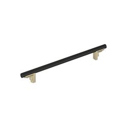 8-13/16 in. Center-to-Center Cabinet Pull in Matte Black/Golden Champagne