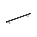 8-13/16 in. Center-to-Center Cabinet Pull in Matte Black/Polished Nickel
