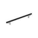8-13/16 in. Center-to-Center Cabinet Pull in Matte Black/Satin Nickel