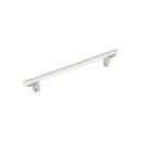 8-13/16 in. Center-to-Center Cabinet Pull in Matte White/Polished Chrome