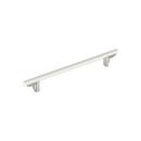 8-13/16 in. Center-to-Center Cabinet Pull in Matte White/Polished Nickel