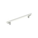 8-13/16 in. Center-to-Center Cabinet Pull in Matte White/Satin Nickel