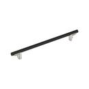 10-1/16 in. Center-to-Center Cabinet Pull in Matte Black/Polished Nickel