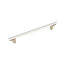 10-1/16 in. Center-to-Center Cabinet Pull in Matte White/Golden Champagne