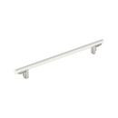 10-1/16 in. Center-to-Center Cabinet Pull in Matte White/Polished Nickel