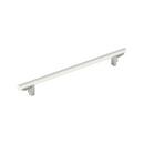 10-1/16 in. Center-to-Center Cabinet Pull in Matte White/Satin Nickel
