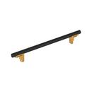 12 in. Center-to-Center Appliance Pull in Matte Black/Brushed Gold