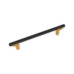 12 in. Center-to-Center Appliance Pull in Matte Black/Brushed Gold