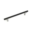 12 in. Center-to-Center Appliance Pull in Matte Black/Satin Nickel