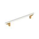 12 in. Center-to-Center Appliance Pull in Matte White/Brushed Gold