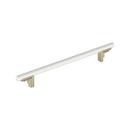 12 in. Center-to-Center Appliance Pull in Matte White/Golden Champagne