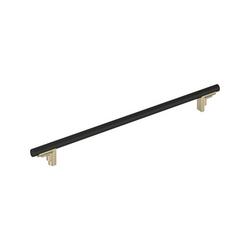 18 in. Center-to-Center Appliance Pull in Matte Black/Golden Champagne