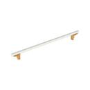 18 in. Center-to-Center Appliance Pull in Matte White/Brushed Gold