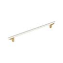 18 in. Center-to-Center Appliance Pull in Matte White/Champagne Bronze