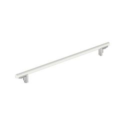 18 in. Center-to-Center Appliance Pull in Matte White/Polished Chrome