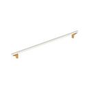 24 in. Center-to-Center Appliance Pull in Matte White/Brushed Gold