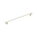 24 in. Center-to-Center Appliance Pull in Matte White/Champagne Bronze