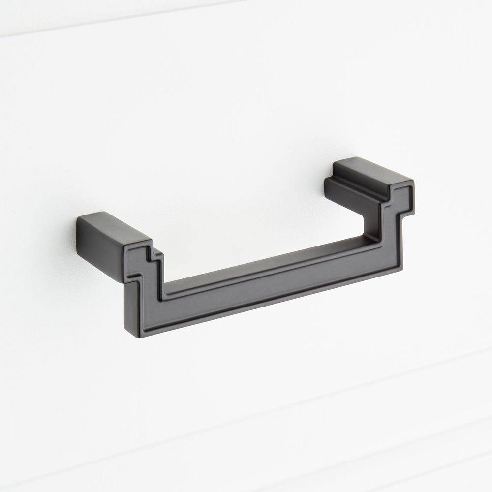 Signature Hardware Matte Black 3-3/4 in. Center-to-Center Cabinet Pull 