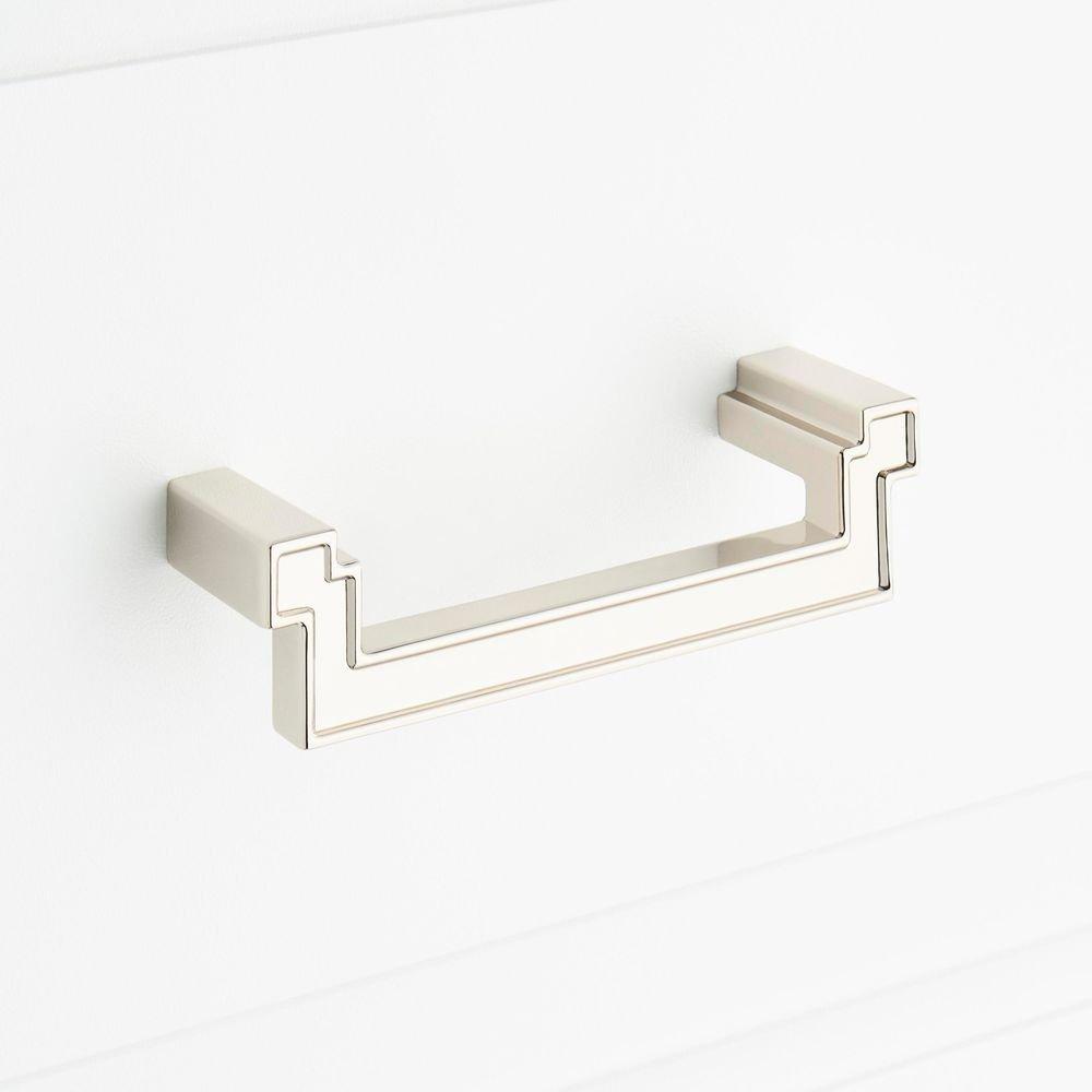 Signature Hardware Polished Nickel 3-3/4 in. Center-to-Center Cabinet Pull 