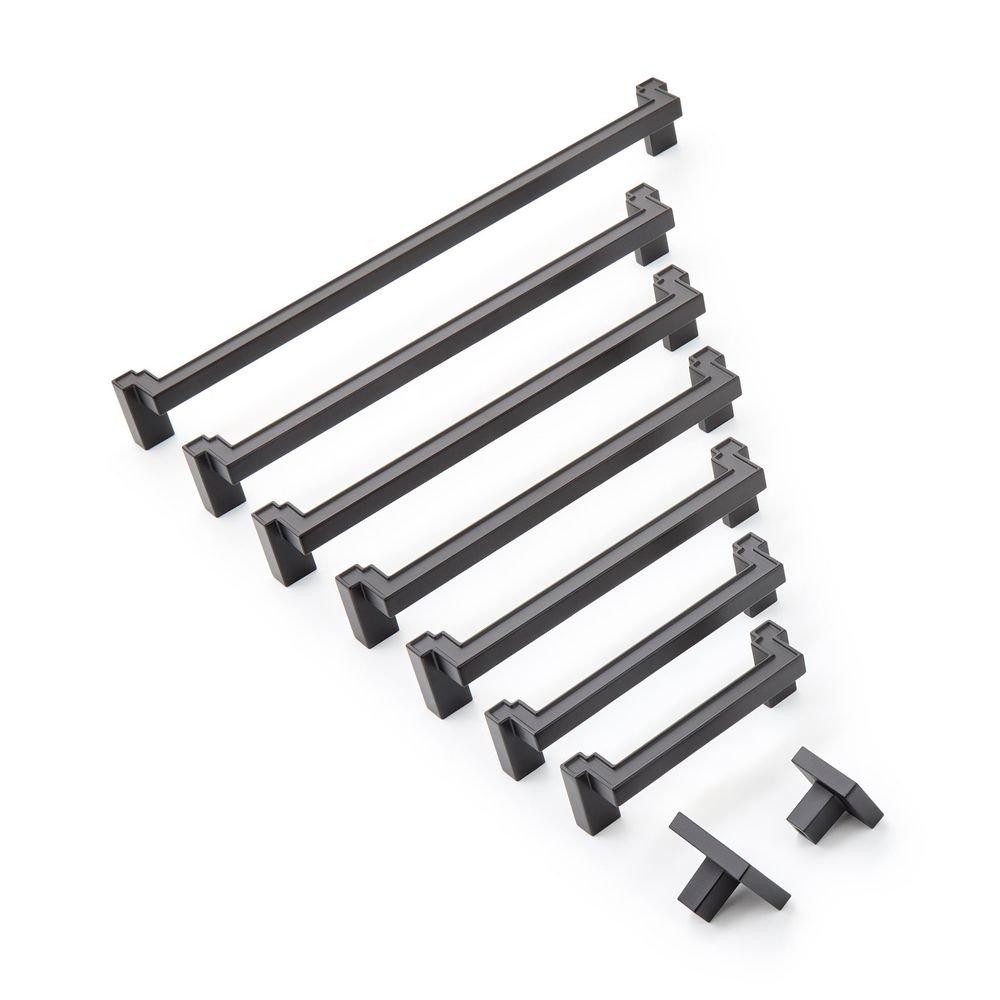 Signature Hardware Matte Black 6-5/16 in. Center-to-Center Cabinet Pull 