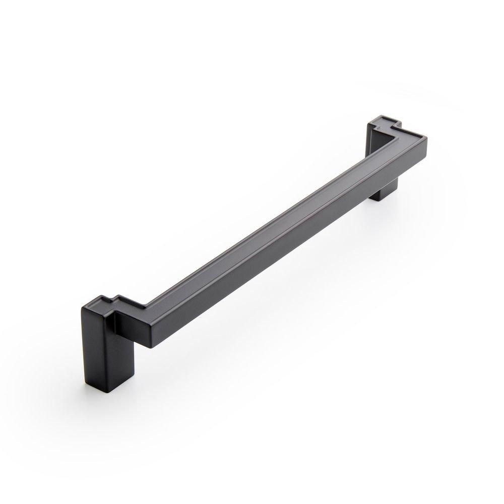 Signature Hardware Matte Black 6-5/16 in. Center-to-Center Cabinet Pull 