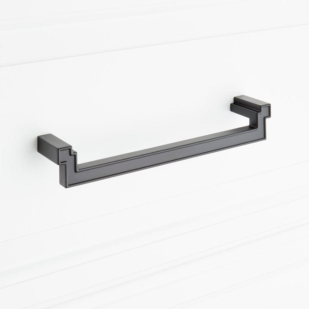 Signature Hardware Matte Black 6-5/16 in. Center-to-Center Cabinet Pull 