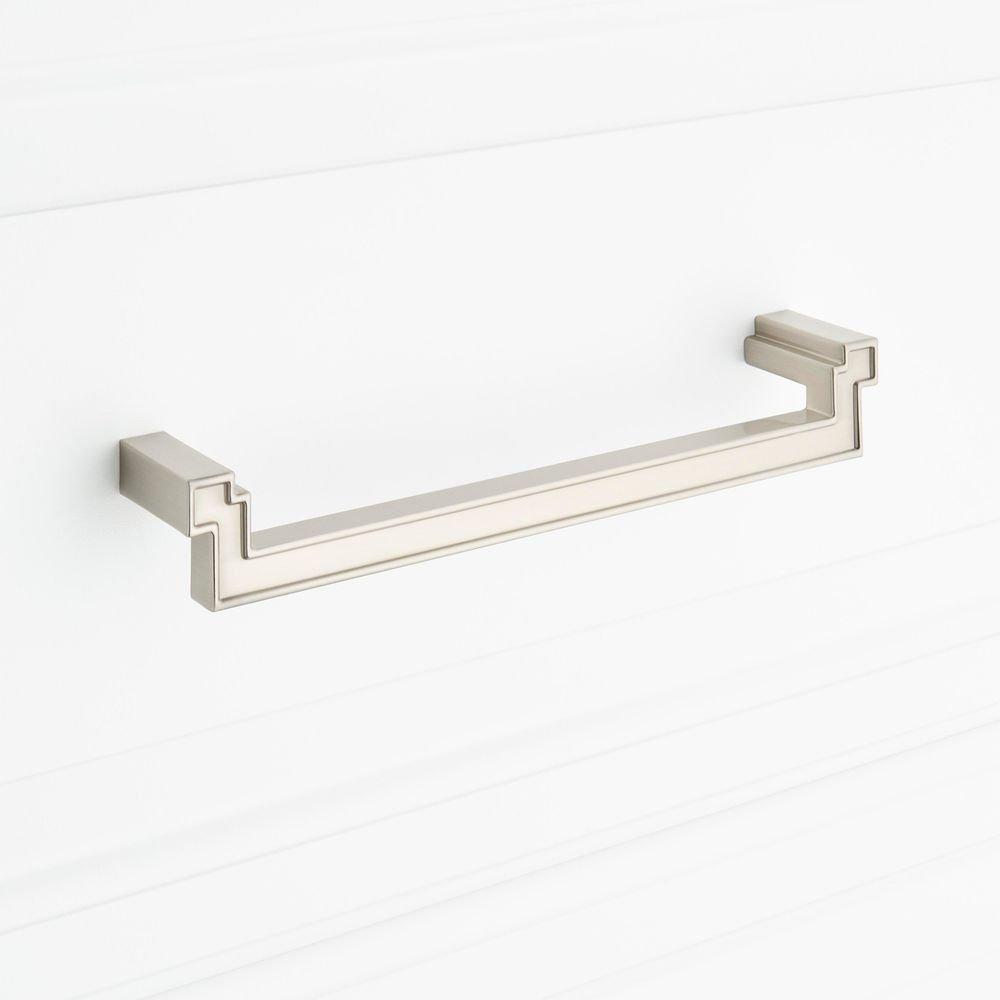 Signature Hardware Satin Nickel 6-5/16 in. Center-to-Center Cabinet Pull 