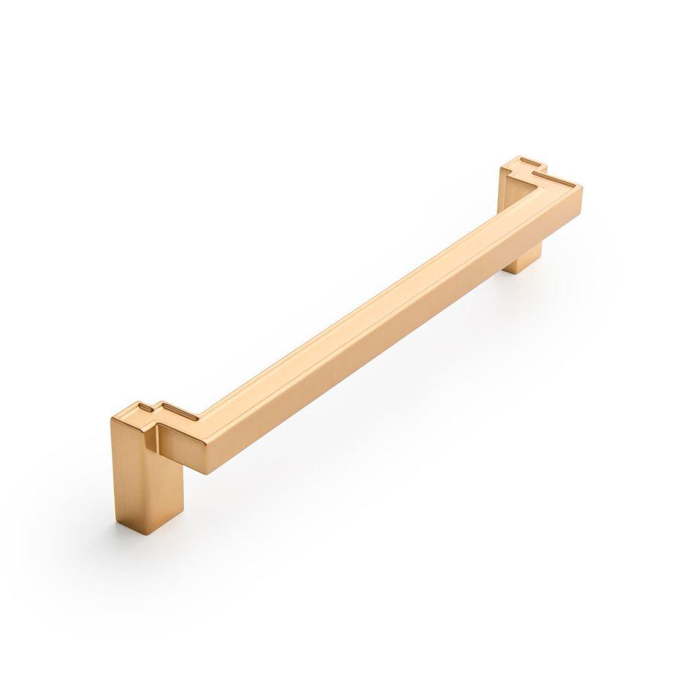 Signature Hardware Brushed Gold 7-9/16 in. Center-to-Center Cabinet Pull 