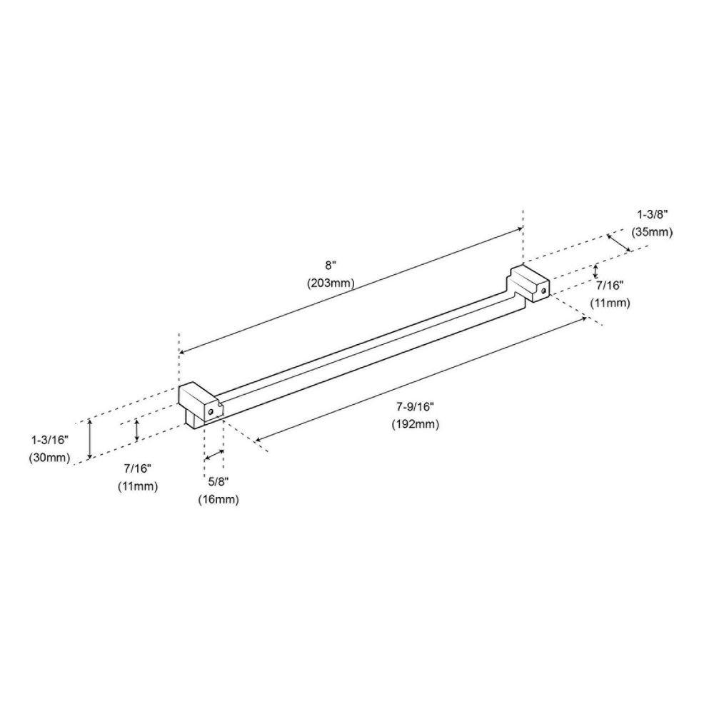 Signature Hardware Satin Nickel 7-9/16 in. Center-to-Center Cabinet Pull 