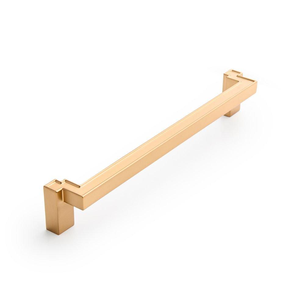 Signature Hardware Brushed Gold 8-13/16 in. Center-to-Center Cabinet Pull 