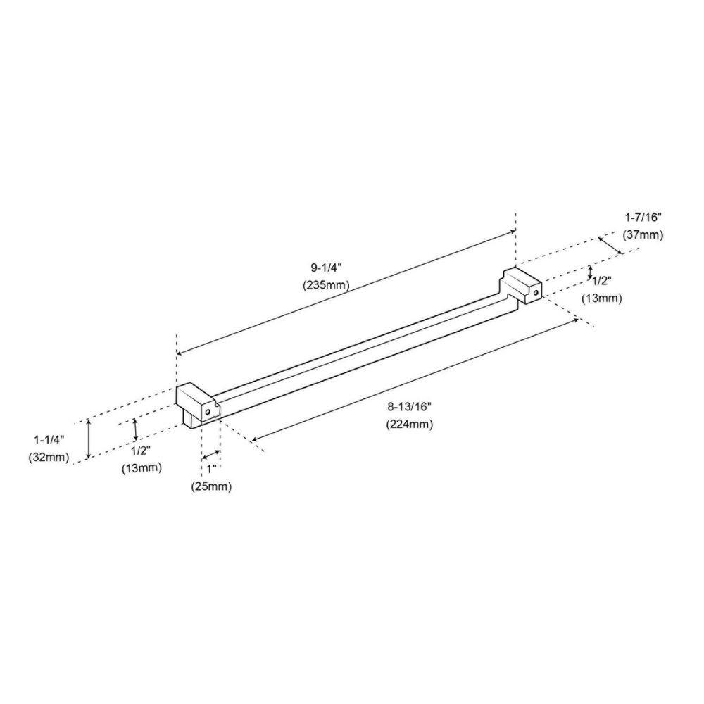 Signature Hardware Champagne Bronze 8-13/16 in. Center-to-Center Cabinet Pull 