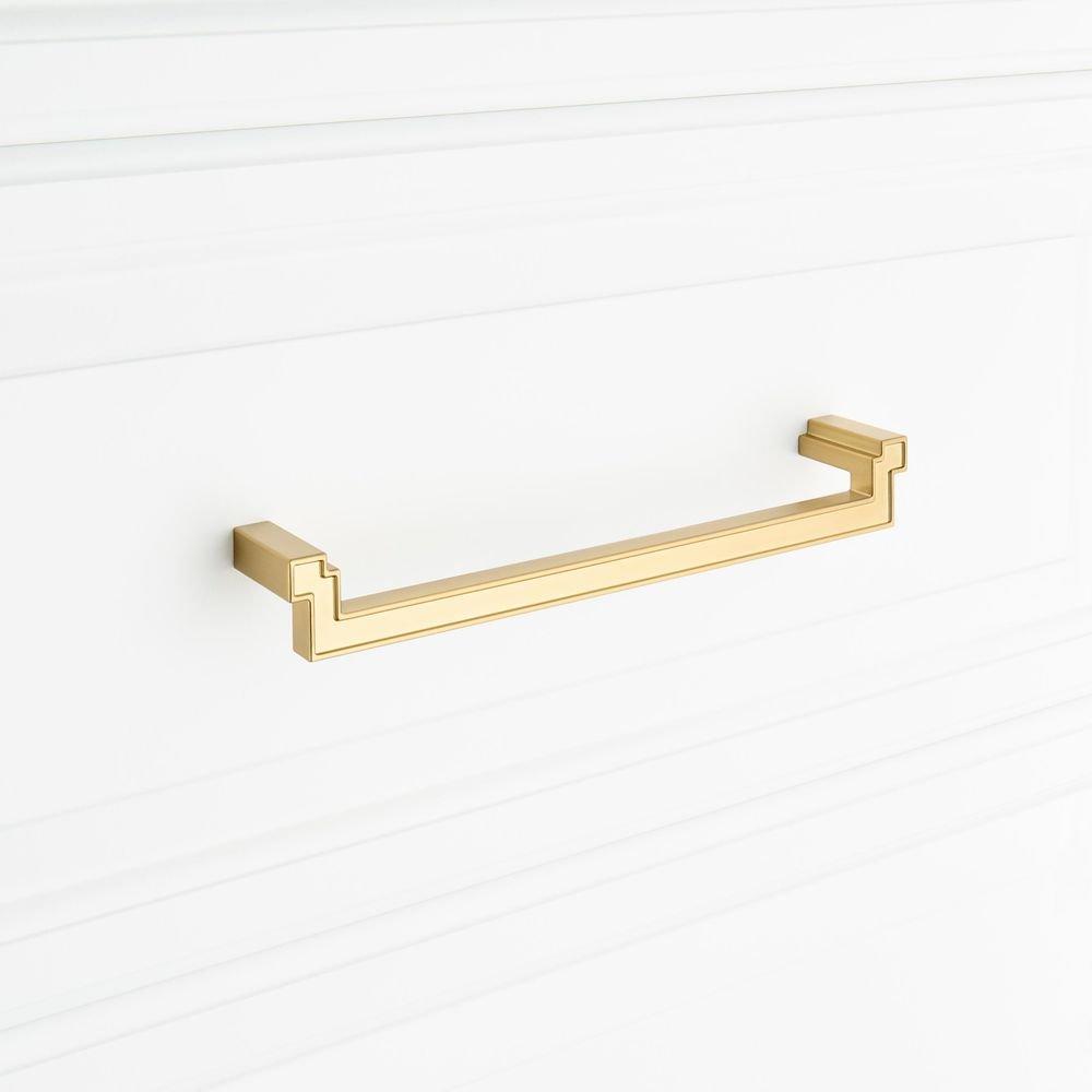 Signature Hardware Golden Champagne 8-13/16 in. Center-to-Center Cabinet Pull 
