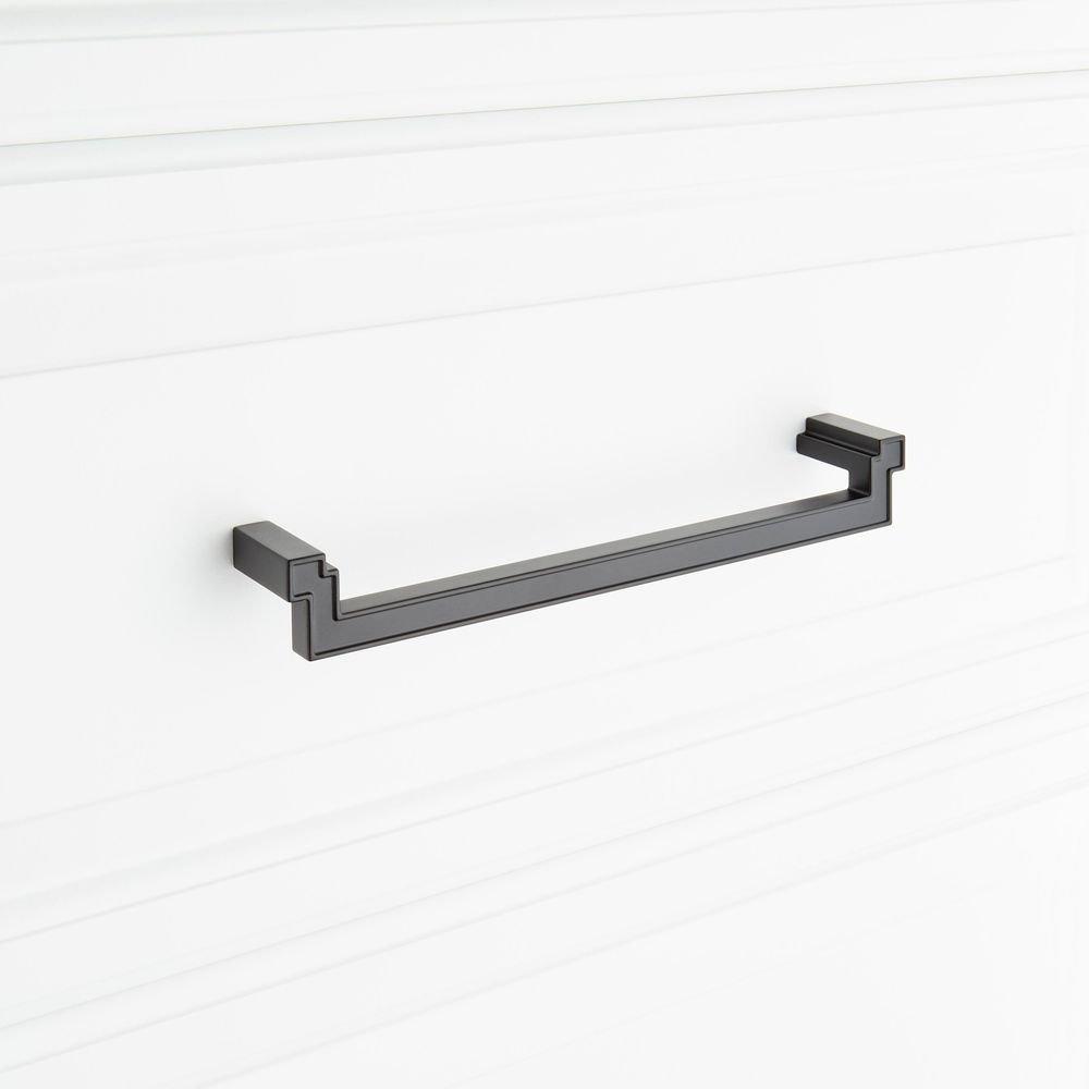 Signature Hardware Matte Black 8-13/16 in. Center-to-Center Cabinet Pull 