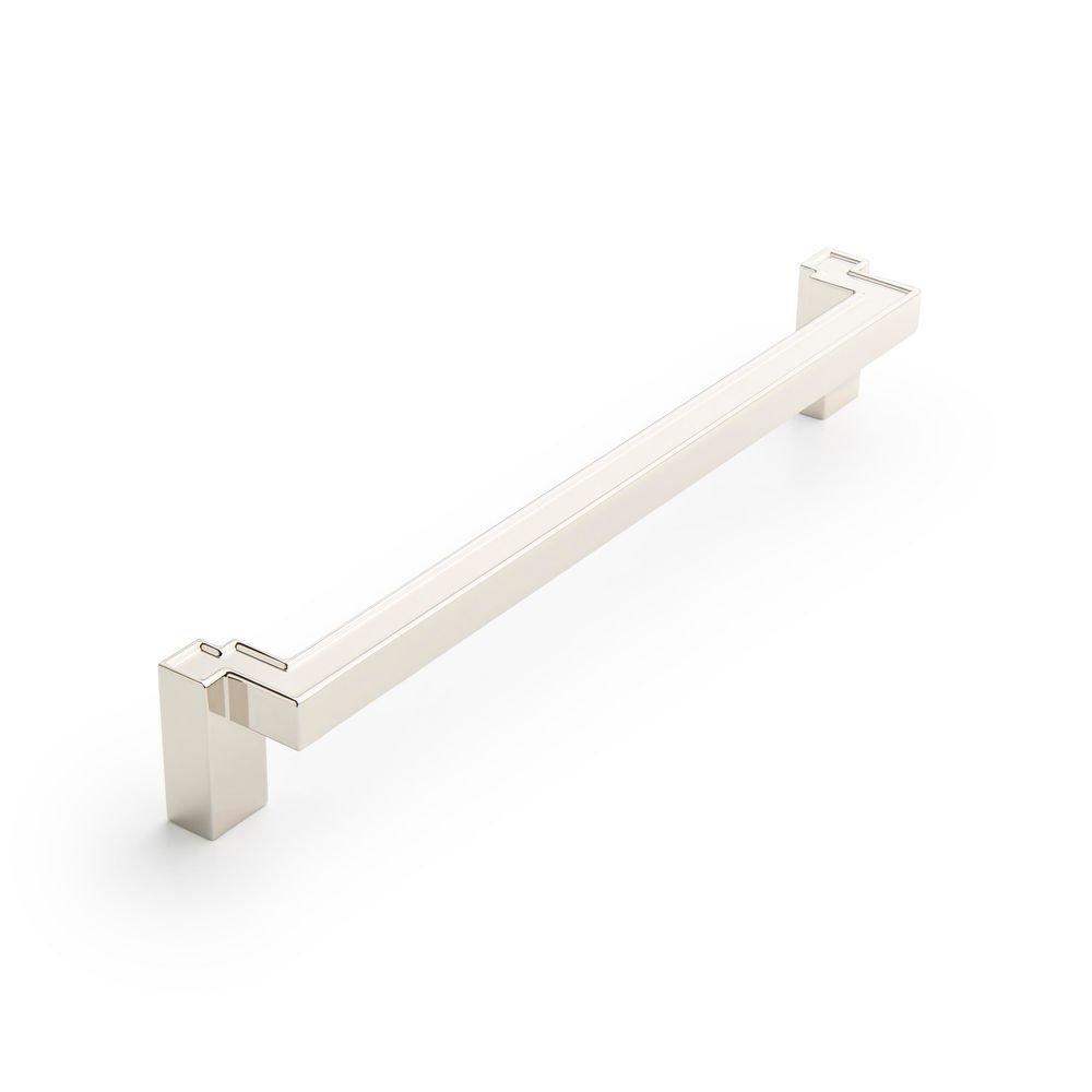 Signature Hardware Polished Nickel 8-13/16 in. Center-to-Center Cabinet Pull 