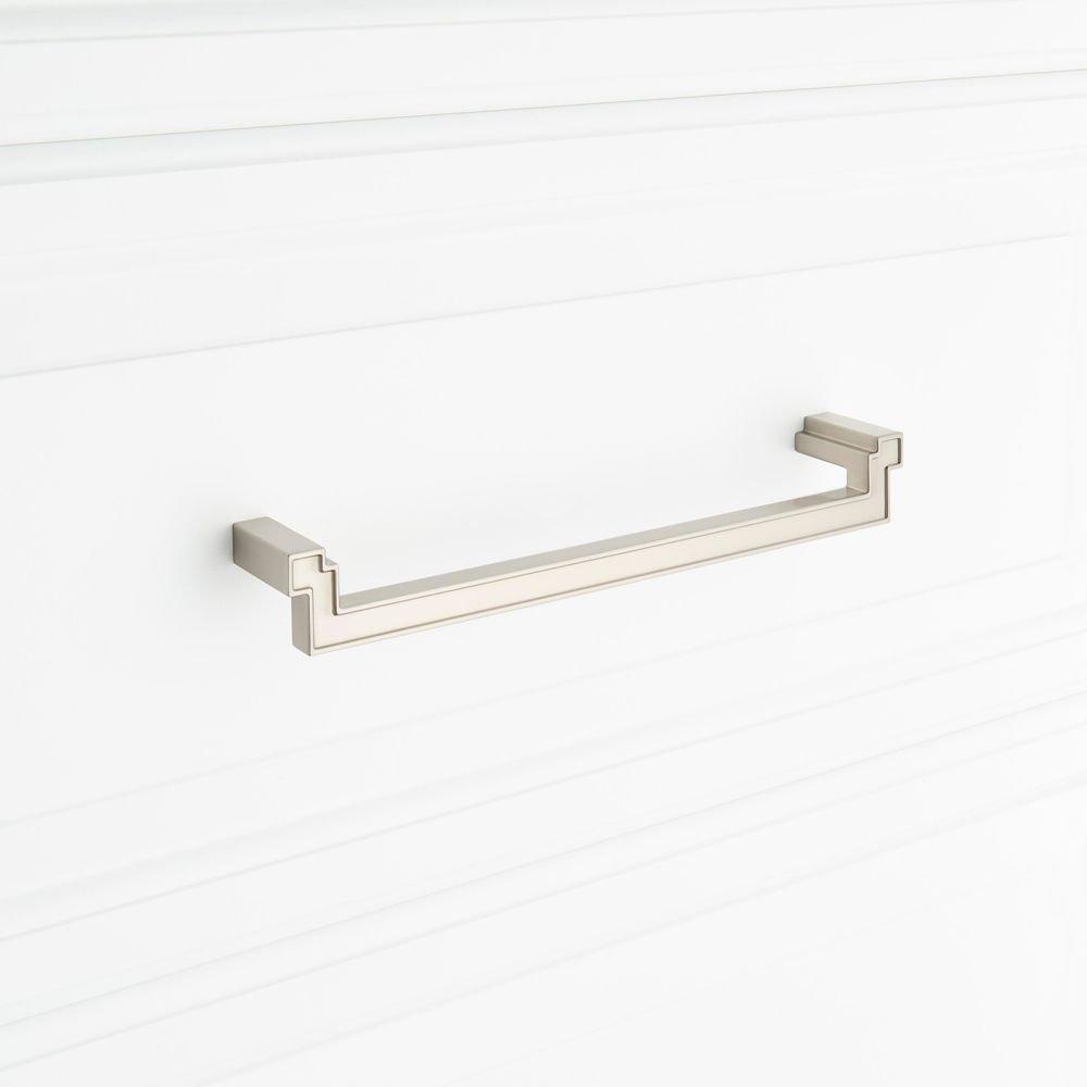 Signature Hardware Satin Nickel 8-13/16 in. Center-to-Center Cabinet Pull 