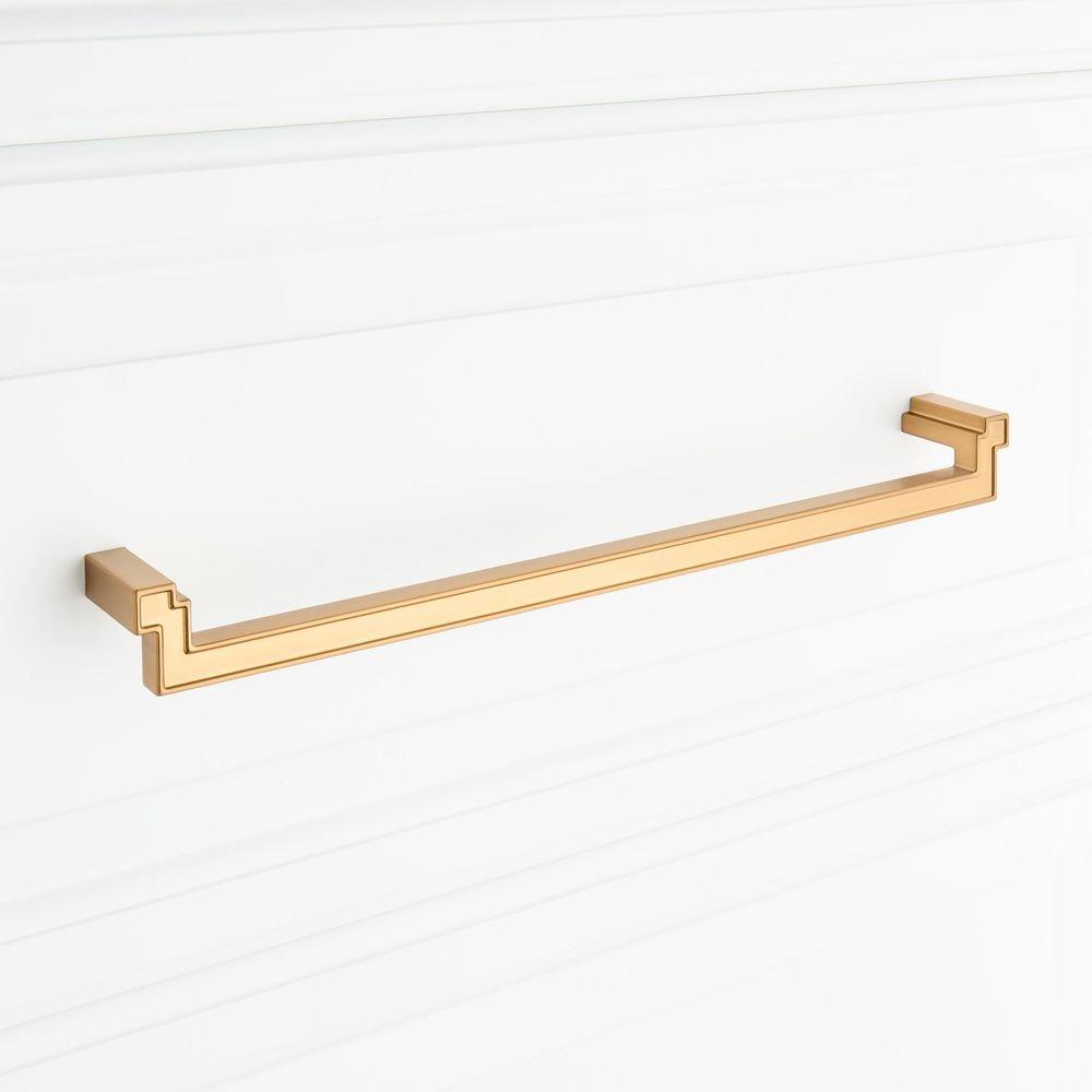 Signature Hardware Brushed Gold 10-1/16 in. Center-to-Center Cabinet Pull 