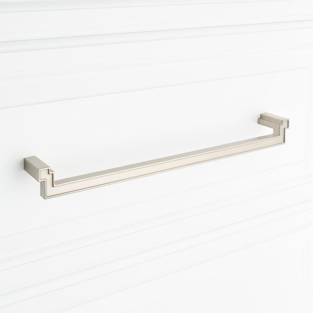 Signature Hardware Satin Nickel 10-1/16 in. Center-to-Center Cabinet Pull 