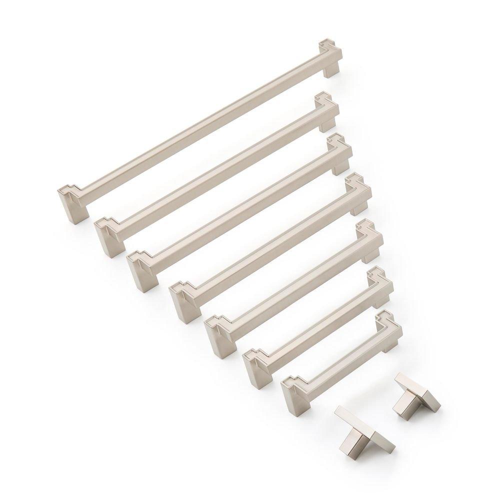 Signature Hardware Satin Nickel 10-1/16 in. Center-to-Center Cabinet Pull 