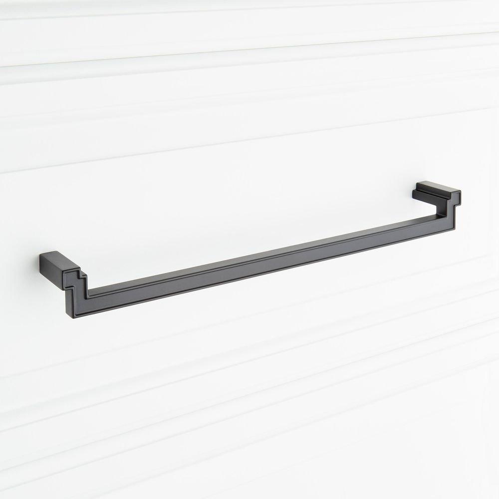 Signature Hardware Matte Black 12-5/8 in. Center-to-Center Cabinet Pull 