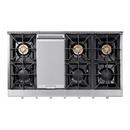 48 INCH 6-BURNER WITH GRIDDLE SEALED GAS RANGE TOP 