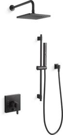 Single Handle Multi Function Shower System in Matte Black