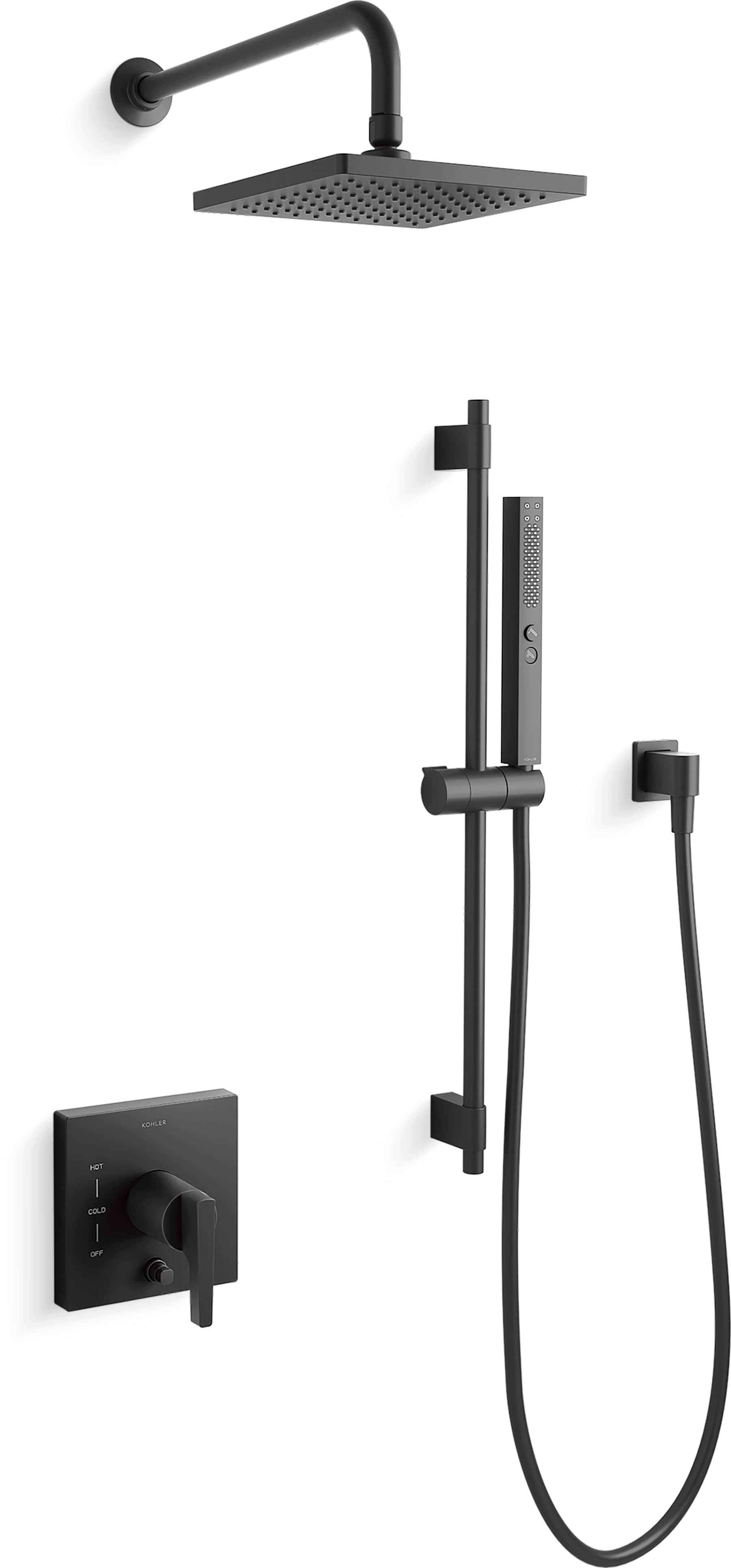 KOHLER Matte Black Single Handle Multi Function Shower System 
