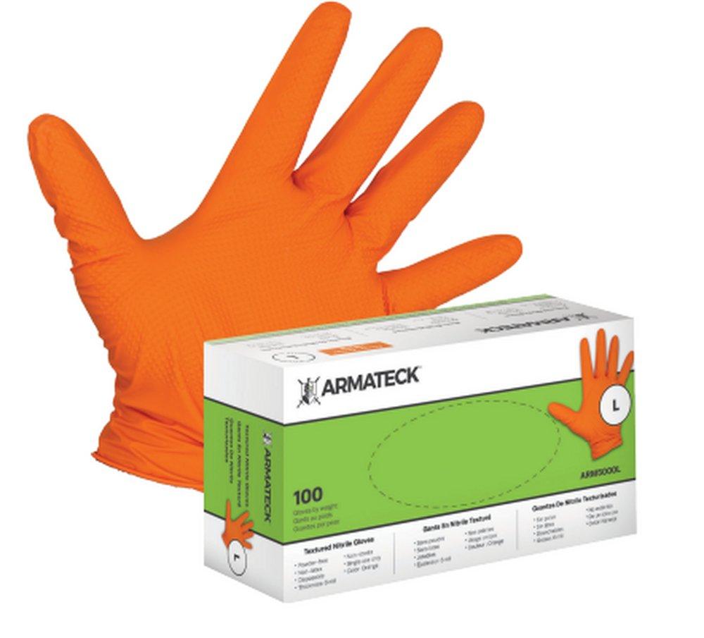 6 mil Disposable Nitrile Gloves, Box of 100, Orange, XL 
