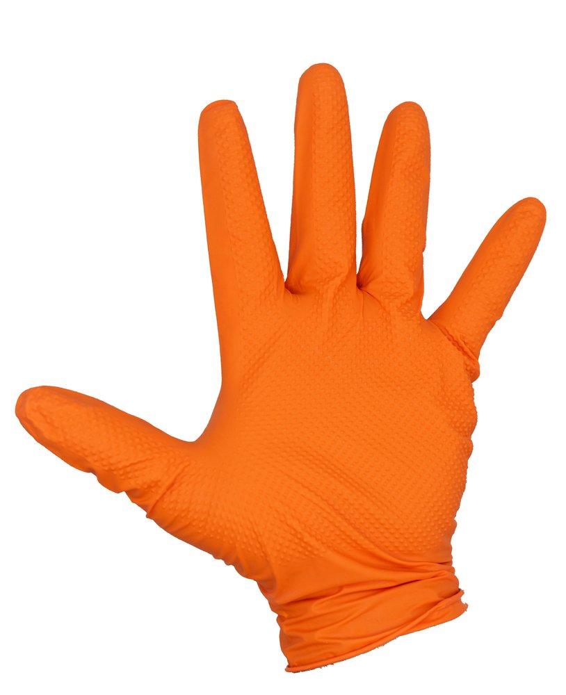 6 mil Disposable Nitrile Gloves, Box of 100, Orange, XL 