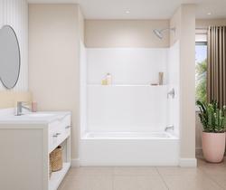 60 x 32 in. Tub and Shower Unit with Right Hand Drain in White