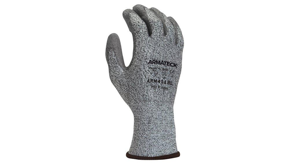 Armateck Grey 18G A4 Cut Resistant Polyurathane Palm Dipped Gloves 