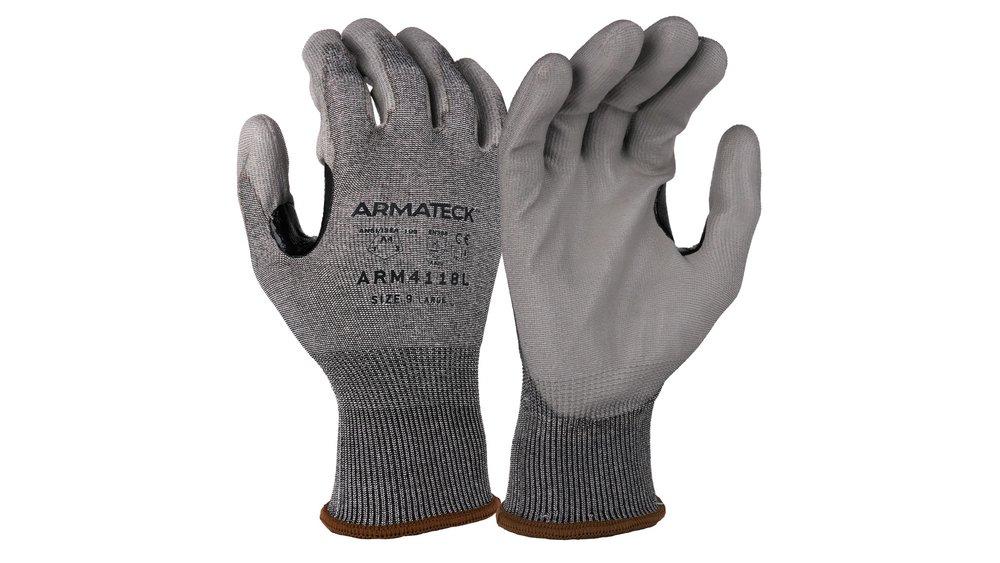 Armateck Grey 18G A4 Cut Resistant Polyurathane Palm Dipped Gloves 