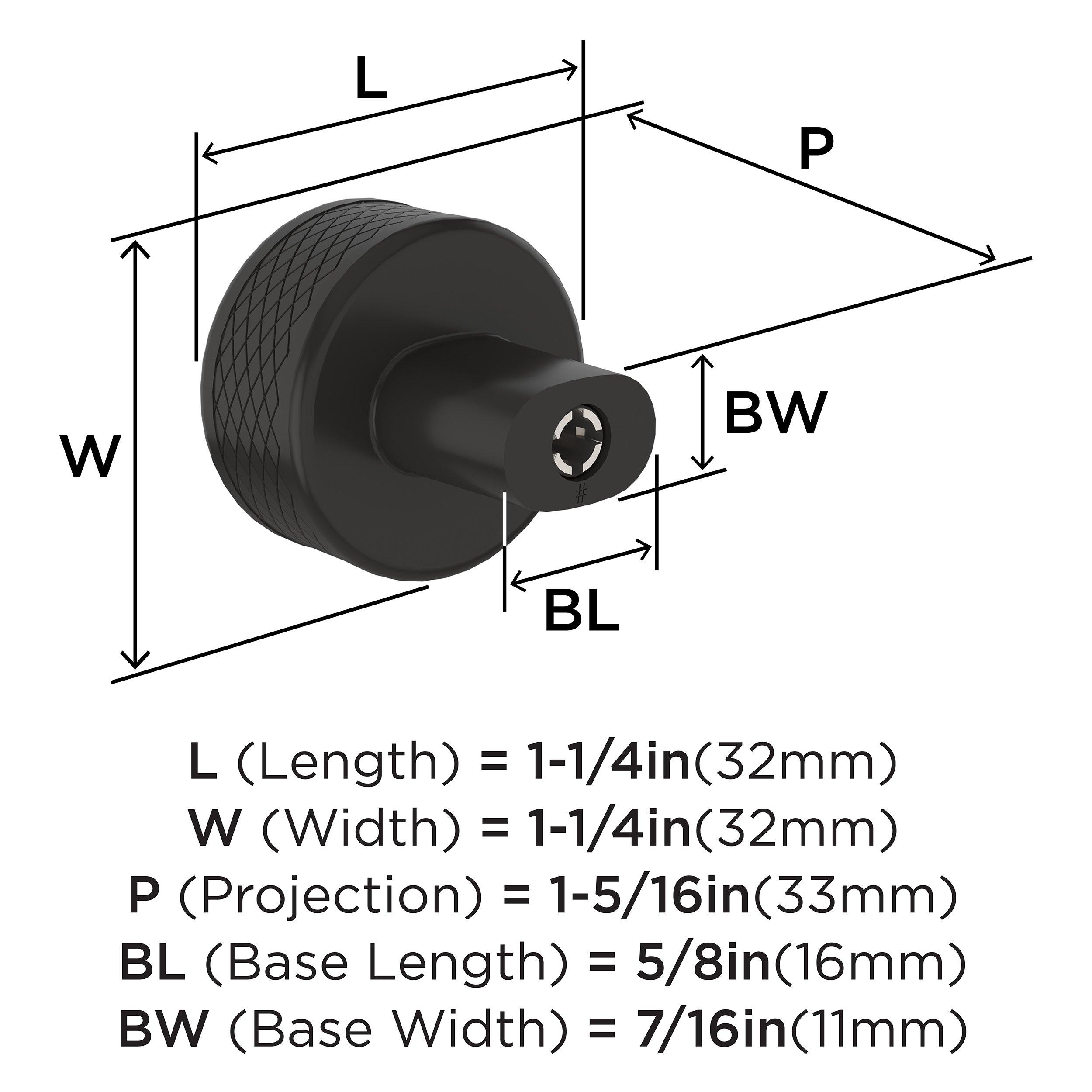 Amerock Black Bronze 1-1/4 in. Knob 